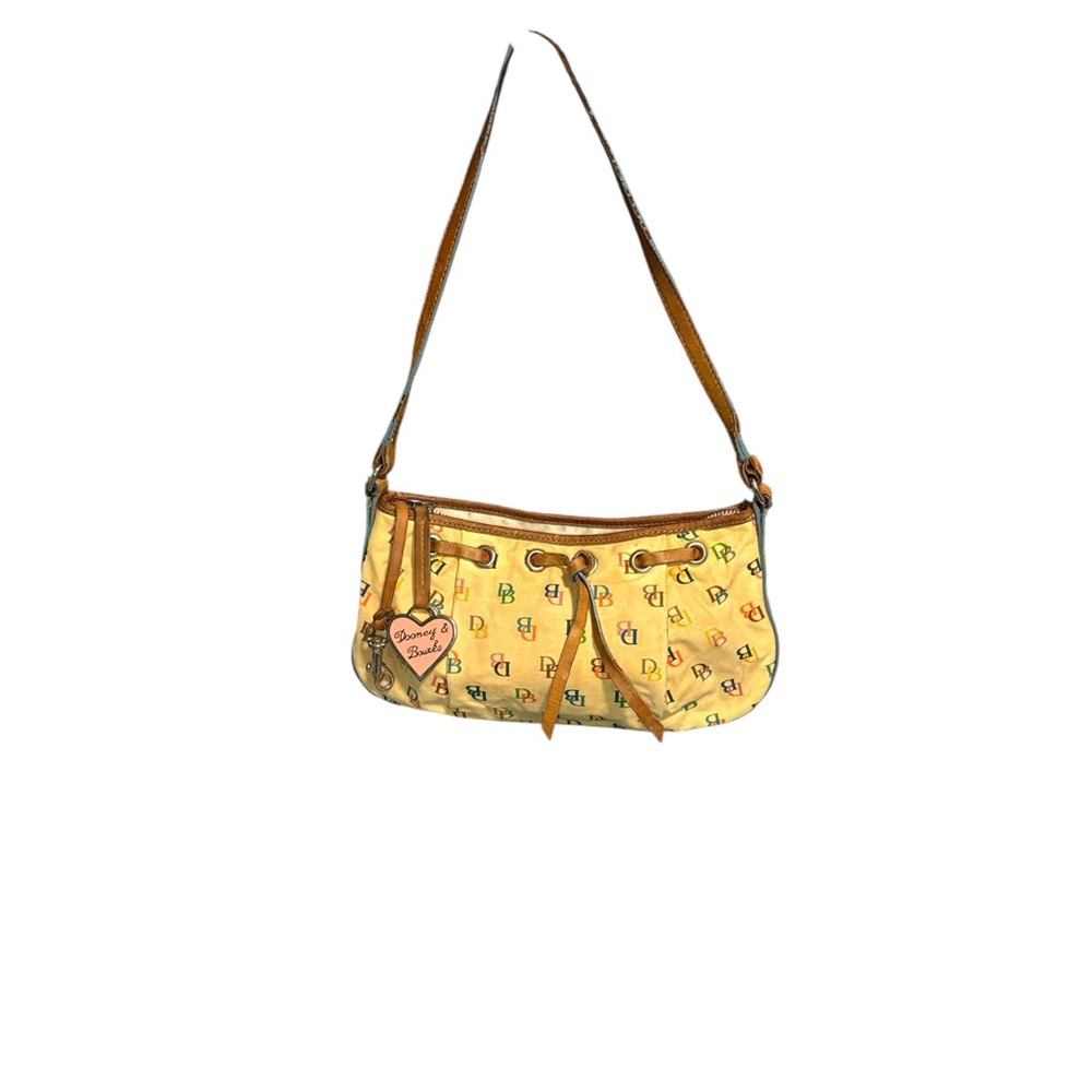 Dooney & Bourke Yellow and Brown Logo Shoulder Bag